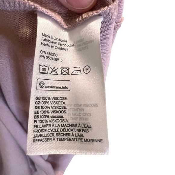 H&M Women's Pale Pink Knit Round Neck Short Sleeve Mini Dress Size Large - Picture 6 of 10